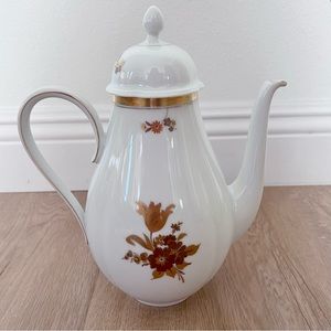 H&C Heinrich Bavaria Germany Porcelain Elisabeth Tea Coffee Pot Gold Flower RARE